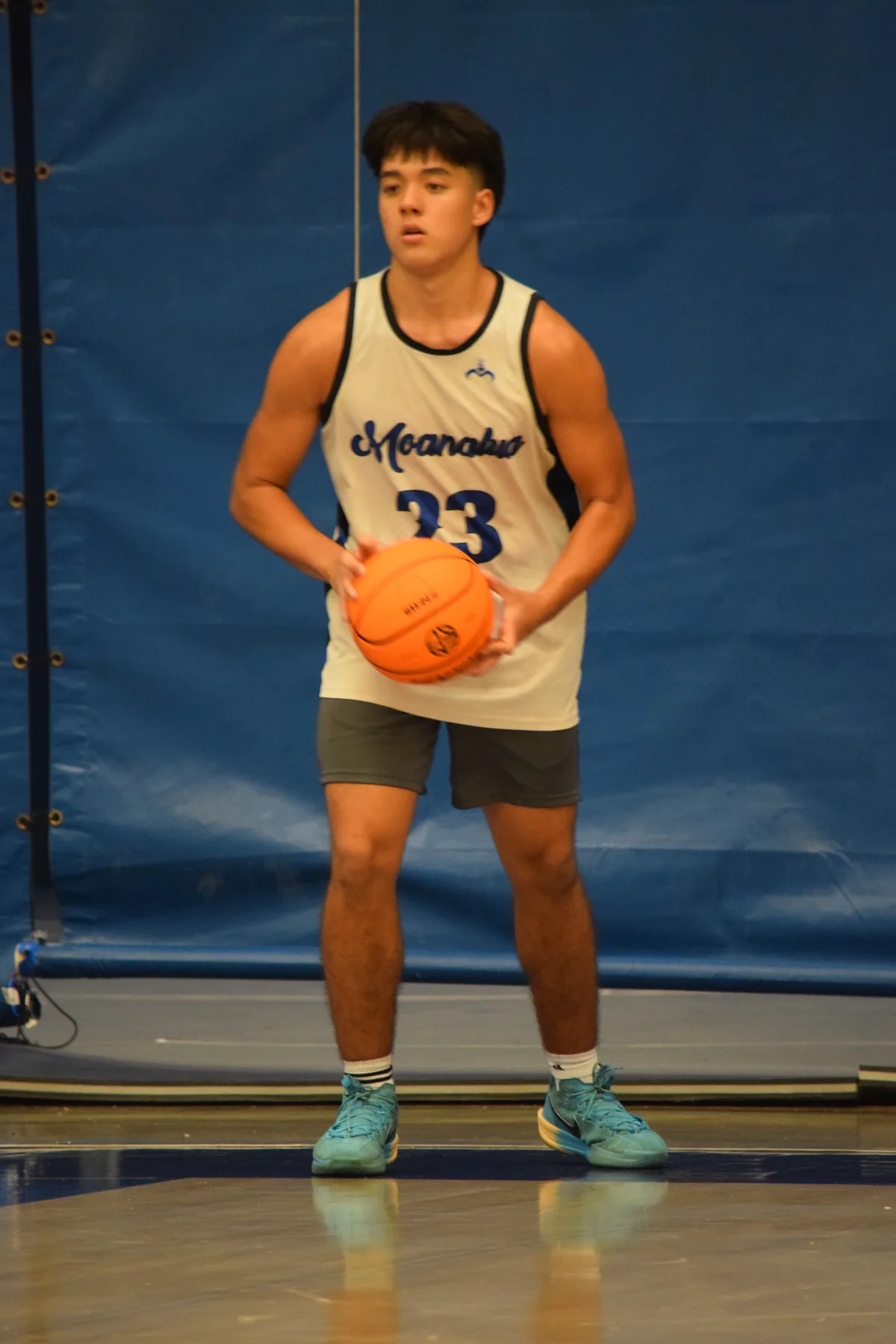 Junior Varsity: Player holding the ball during a game